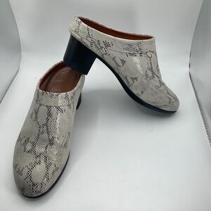 Hopp Studios USA WhitePython Collared Mule Minimalist 2.5" Heel EUC 6.5 $260